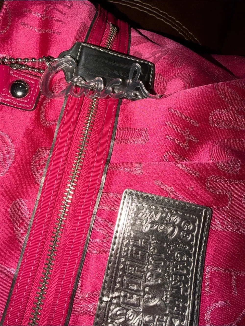 Coach Pink Poppy Storypatch Glam Tote Bag